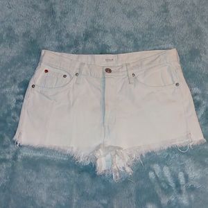 Hudson white denim button fly cut off  shorts sz 27
